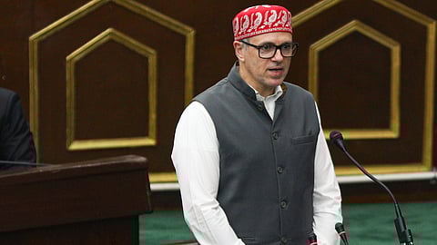 Jammu and Kashmir Chief Minister Omar Abdullah speaks during the Budget session of J&K Assembly, in Jammu, Wednesday, Feb. 11, 2026.