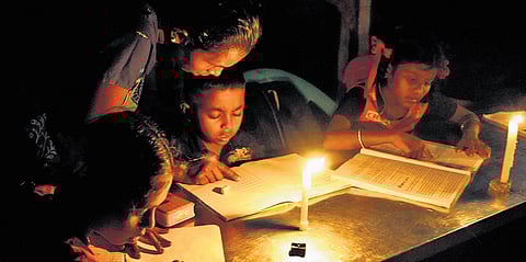Due to lack of electricity, children of around 360 SC families residing in Madurai’s Theerthakadu area are forced to study under candlelight.
