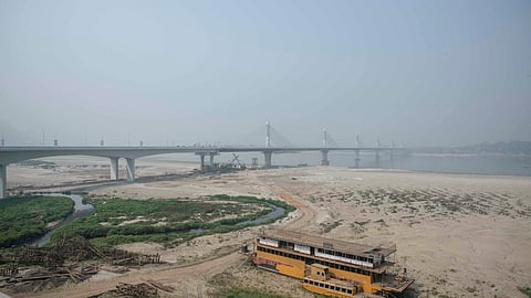 A view of the newly constructed Kumar Bhaskar Varma Bridge over the River Brahmaputra, in Guwahati, on Thursday.