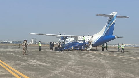 A Shillong-bound aircraft was moved to the isolation bay at Kolkata airport on Saturday after the discovery of a handwritten note claiming that a bomb had been placed in the plane.