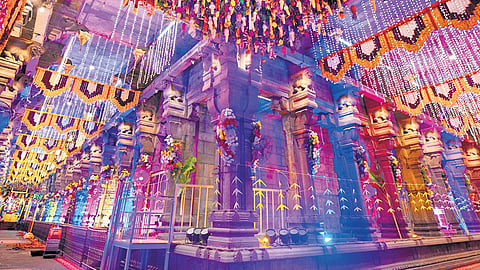 Srikalahasti temple decked up for Maha Shivaratri.