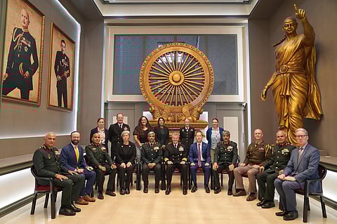 The US military delegation at the Headquarters of Western Command in Chandimandi.