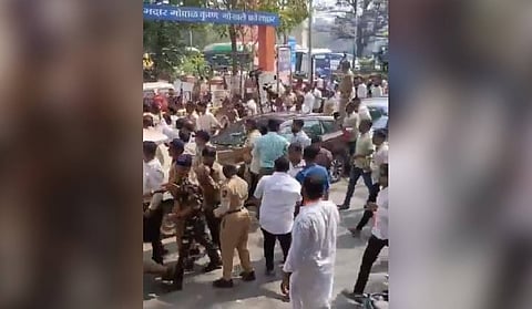 According to police, stones were hurled when BJP workers confronted Congress activists during a protest against Sapkal’s comments.