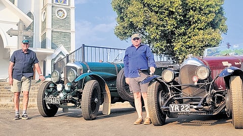 Robert (Left) and John with their 1926 Bentley cars at Thalappuzha in Wayanad