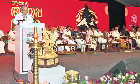 CM Pinarayi Vijayan during the Ayyappa meet