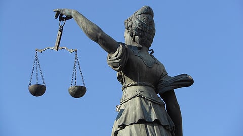 The statue of Justitia in Frankfurt, Germany