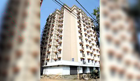 The flat complex at Thuruthy in Kalvathy ward, Fort Kochi.