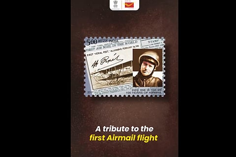 A commemorative stamp in 2011 was issued to honour the first airmail flight