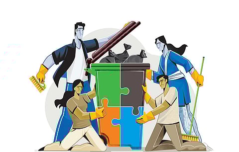 After successfully rolling out door-to-door collection of non-biodegradable waste through Haritha Karma Sena units, the department piloted a project aimed at ensuring 100% source-level management of biodegradable waste.