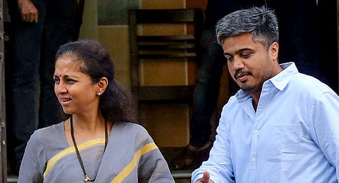 NCP (SP) working president Supriya Sule with her nephew-turned-party MLA Rohit Pawar.