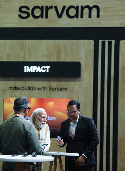 PM Modi views Sarvam AI demo on HMD feature phones at India AI Impact Summit 2026