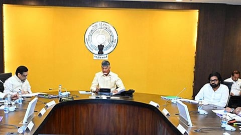 Andhra Pradesh CM Nara Chandrababu Naidu during the State Investment Promotion Board meeting.