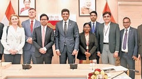 Union Minister Pemmasani Chandra Sekhar met UK Parliamentary Under-Secretary of State for AI and Online Safety, Kanishka Narayan.