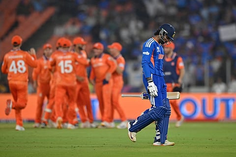 Tilak Varma walks off after getting dismissed on Wednesday