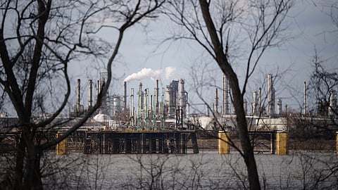 A Marathon Petroleum Refinery operates in Garyville, La., Wednesday, Feb. 18, 2026.