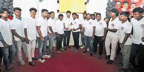 Deputy CM Udhayanidhi Stalin inaugurating the DMK party ‘mandrams’ in Thousand Lights Assembly constituency in Chennai.