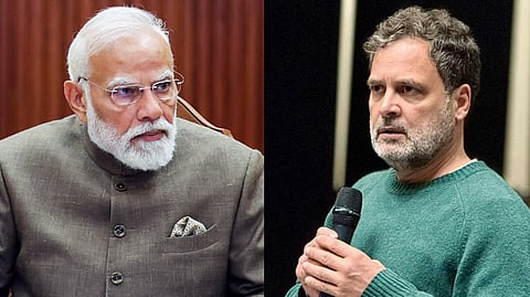 A collage of Prime Minister Narendra Modi and Congress leader Rahul Gandhi.