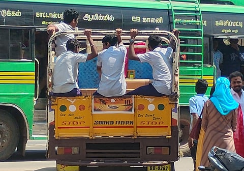 Residents alleged that school students were being used as couriers to deliver the laptops to colleges.