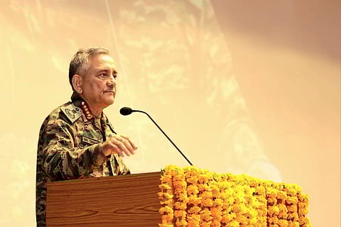 Chief of Defence Staff General Anil Chauhan during his speech.