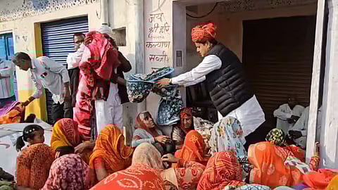 In the video, the BJP leader is seen asking the names of the women, and after learning they are Muslims, he asks his aides not to give them blankets.