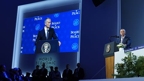 Board member Nickolay Mladenov speaks after the signing of a Board of Peace charter during the Annual Meeting of the World Economic Forum in Davos, Switzerland, Thursday, Jan. 22, 2026.