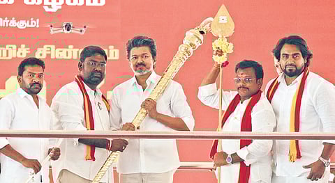 TVK president and actor Vijay during a party event in Vellore.