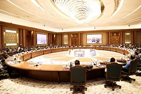 Chief Election Commissioner Gyanesh Kumar, unseen, with others during the National Round Table Conference of the Election Commission of India and State Election Commissioners, at Bharat Mandapam, in New Delhi, Feb. 24, 2026.