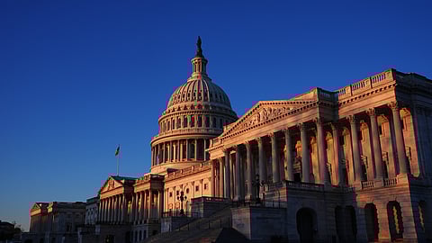 Shown is the US Capitol in Washington, Tuesday, Feb. 24, 2026, ahead of President Donald Trump's State of the Union address Tuesday.