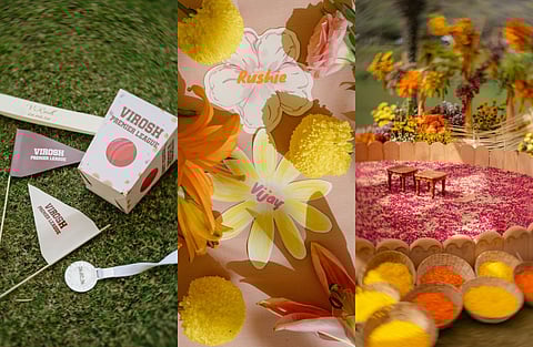 Vijay offered fans a peek at the elaborate Haldi setup through his Instagram Stories.