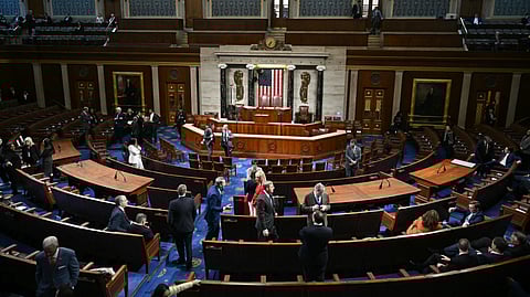 Members of Congress begin to arrive in the House Chamber before US President Donald Trump delivers the State of the Union address at the US Capitol in Washington, DC, on February 24, 2026.