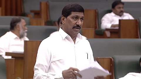 Minister NC Janardhan Reddy during the assembly session on Wednesday.