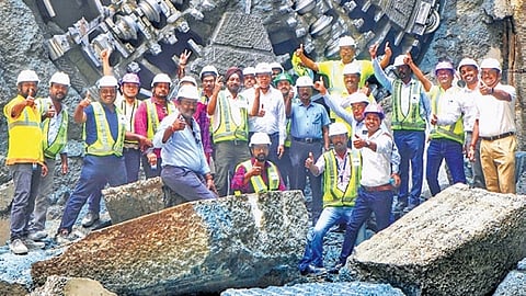 Work on the underground tunnels was completed on Friday