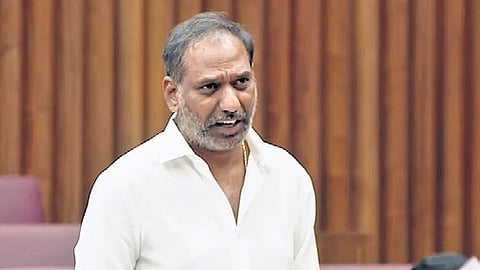 Minister Gottipati Ravikumar during the council session on Thursday.