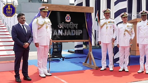 The Indian Navy today commissioned its Anti-Submarine Warfare Shallow Water Craft, INS Anjadip, in Chennai.