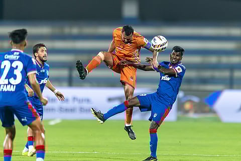 Action during the match between Bengaluru FC and Punjab FC