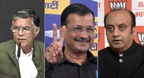 Pawan Khera, Arvind Kejriwal, Sudhanshu Trivedi.
