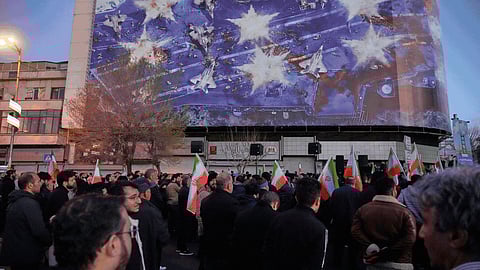 Thousands mourning the death of Khamenei gathered in Tehran square on Sunday.