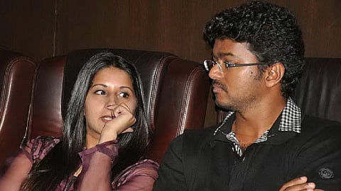 Actor-politician Vijay’ with wife Sangeetha Sornalingam