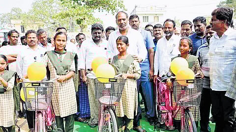 Energy Minister Gottipati Ravikumar on Sunday launched a free bicycle distribution programme in Vemavaram village.