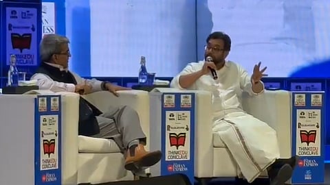 Rajya Sabha MP and senior journalist John Brittas during a discussion on ‘Left or Right in the Road Ahead: Ideology in Education’ at the 14th edition of the ThinkEdu Conclave on Monday in Chennai.