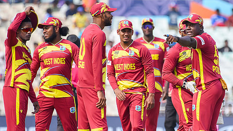 West Indies team's return from India delayed due to airspace restrictions.
