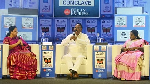 Dr. Tamilisai Soundararajan, Senior BJP Leader, Kanimozhi, NVN Somu, Member of Parliament and Chair: Vaidhyanathan Dinamani Editor Author and Analyst