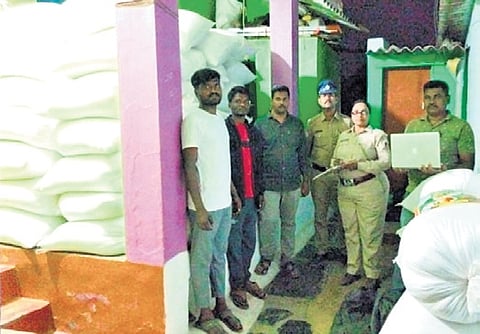 Official sources said nearly 5 tonnes of PDS rice were seized during multiple raids carried out across the Ballari district in Karnataka.