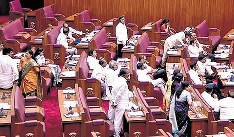 Ministers Anam Ramnarayana Reddy and Payyavula Keshav clashed with the Chairman over whether a ministerial statement should precede discussion.