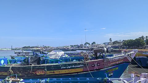 The Trespurem fishing harbour.