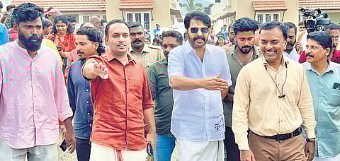 Mammootty visiting the township at Elstone Estate in Kalpetta
