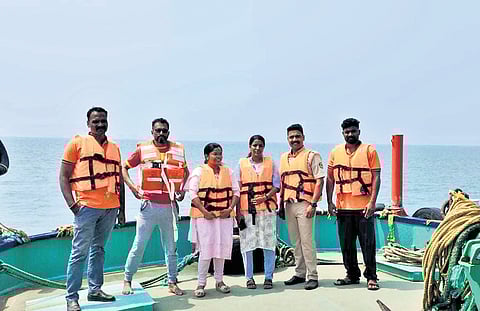 Fisheries extension officers with the patrol team