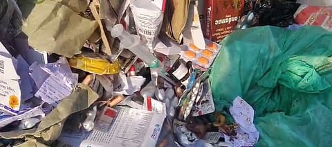 Traders alleged that the waste was transported and dumped by trucks belonging to the Madurai City Corporation.