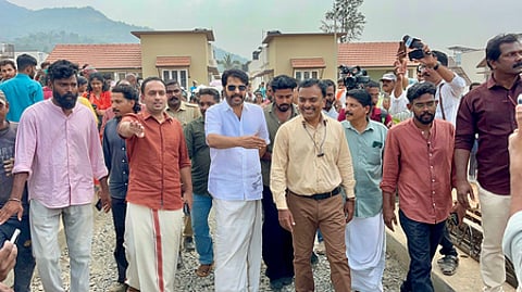 Mammootty visiting the township at Elstone Estate in Kalpetta.