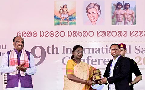President Droupadi Murmu at the 9th International Santal Conference in West Bengal.